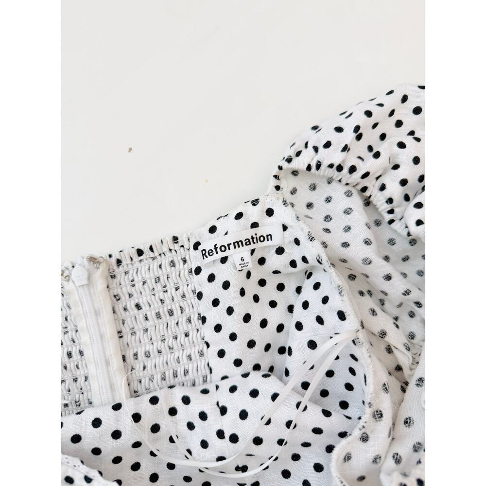 Reformation polka dot linen mini dress - size 6 - Picture 3 of 7